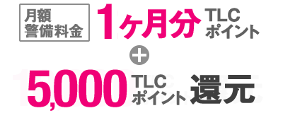 1ヶ月分TLCポイント＋5000TLCポイント還元